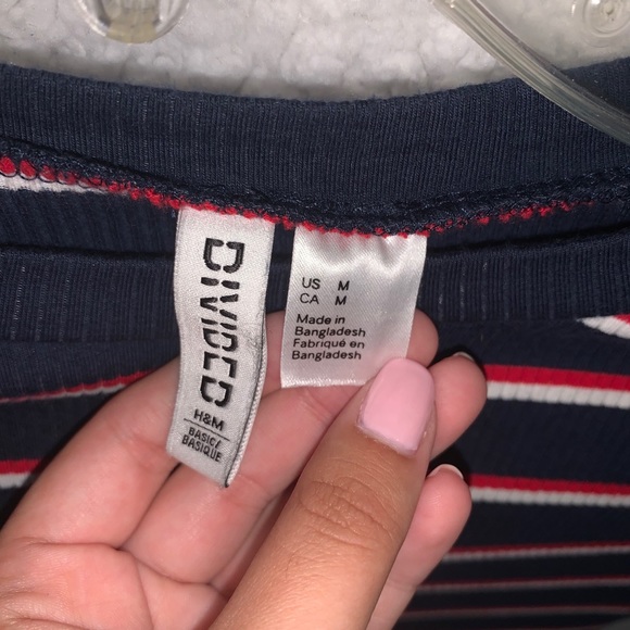 striped crop top - red white & blue - Picture 4 of 4